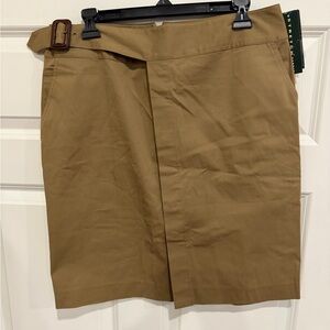 Lauren skirt, leather buckle, button front, new with tags, size 12